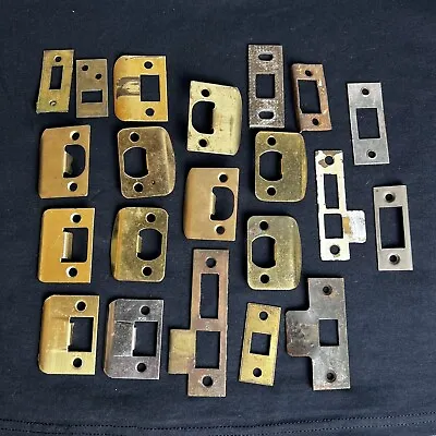 Lot Of Vintage Brass Cast Iron Strike Door Lock Plates (20) • $55