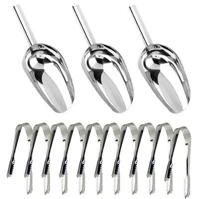 10X Sweet Candy Buffet BBQ Stainless Steel Ice Scoops Tongs Wedding PartyKitchen • £2.80