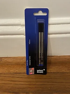Mont Blanc Rollerball Pen Refill Med Pt 2/PK Pacific Blue #107878 NEW Germany • $24.99
