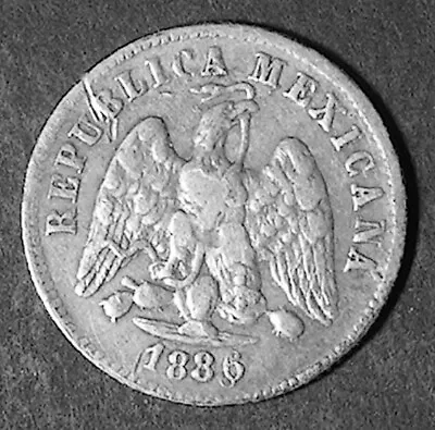 Mexico 1886 CHM 10 Centavos - Silver (2.7 G 18 Mm) KM#403.1 • $9.50