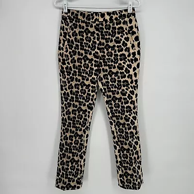 Zara Pants Womens Extra Small Brown Leopard Print Ankle Trousers • $12.34