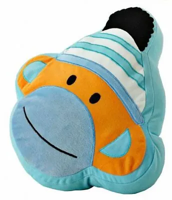 Jumping Beans Blue Sock Monkey Face Decorative Comfy Bed Pillow FAST SHIP  • $49.99