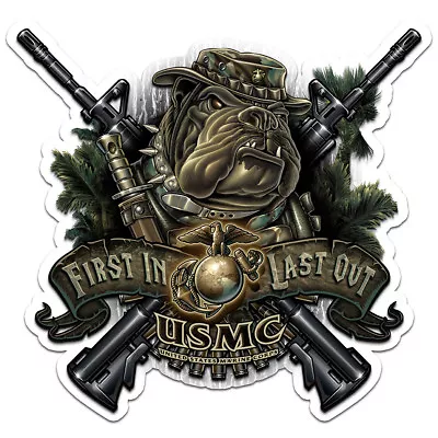 USMC Marine Corps Devil Dog First In Last Out Decal Sticker • $36.99