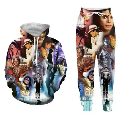 Michael Jackson 3D Print Women/Men's Fashion Hoodie Sweatshirt+Pants Sport Suit • £13.19