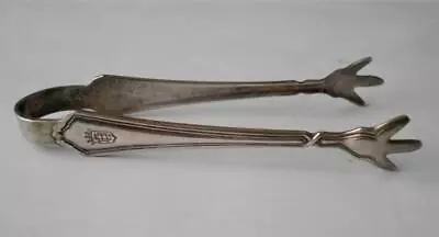 Vintage Ben Franklin Hotel Silver Plate Claw Sugar Cube Ice Tongs • $16
