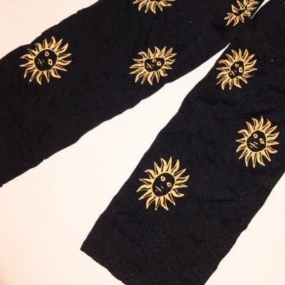 £5.99 • Buy Black & Gold Aztec Sun Tights. Footless 10-14. 70 Denier, Zodiac Wicca 