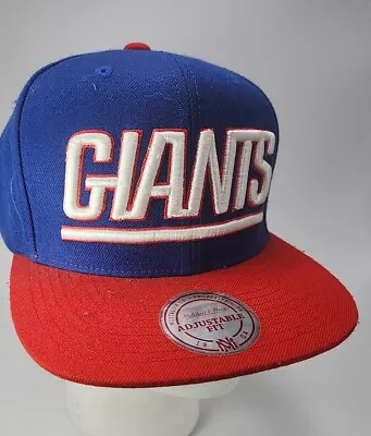 Mitchell & Ness New York Giants Logo NFL Snapback Blue/Red Hat Cap • $13.99