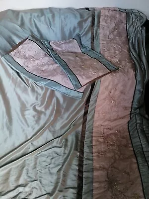 £26 • Buy Jeff Banks Ports Of Call Embroidered Shimmer Sequin King Duvet Quilt Cover Set