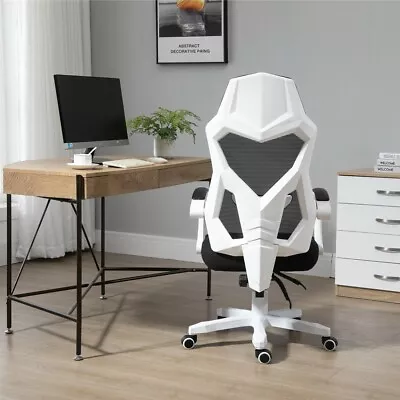 Ergonomic Office Chair Mesh Footrest Recliner For Work Gaming Study White Black • $188