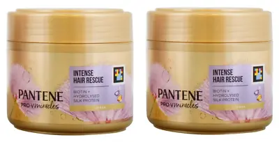 2x Pantene Pro V Miracles Silky & Glowing Intense Hair Rescue Mask 300ml • £10