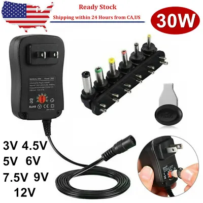 30W Universal AC To DC Adjustable Power Adapter Supply Charger For Electronics ~ • $13.89