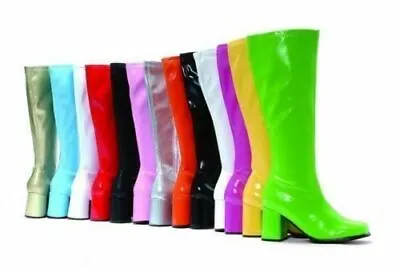 Womens Fancy Dress Sexy Go Go Knee High Boots Cool 60's 70s Party Sizes UK 3-12 • £24