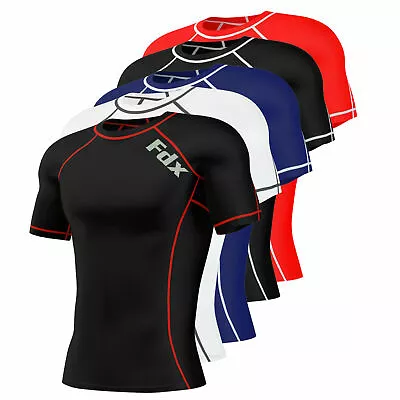 £10.98 • Buy FDX Men's Compression T-shirt Base Layer Thermal Sport Skins Under Gear Gym Top