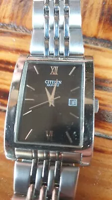 Citizen Tank Watch Vintage Rare Black Dial Good Condition Needs Battery. • $20