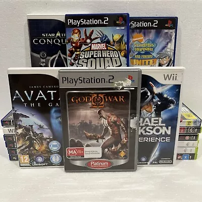 18 X PS2 Wii Xbox 360 Games Bargain Bulk Bundle Reseller Lot God Of War Avatar • $99.95