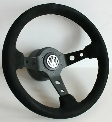 Steering Wheel Fits For VW Suede Alcantara Leather Deep Golf  Mk2 Mk3 Corrado  • $187.24