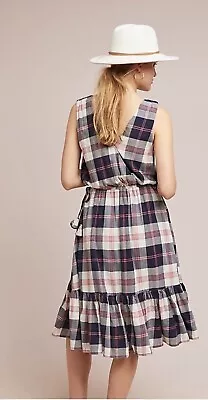 Anthropologie Isabelle Sinclair Dickens Plaid Dress Size XS Sleeveless Elastic • $22.39