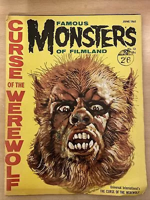 Famous Monsters Of Filmland Magazine  Issue 12. 1961 Rare. Good/VG Condition • £59.99
