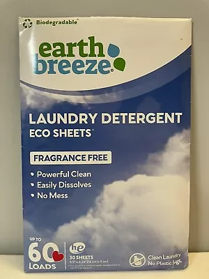 Earth Breeze Laundry Detergent Sheets Fragrance Free No Plastic Jug 60 Loads • $12.99