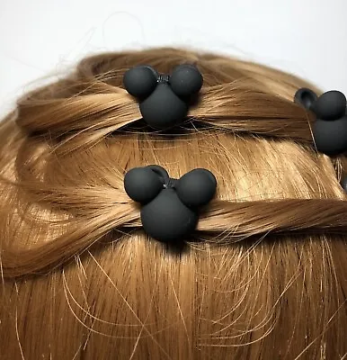 6 Mickey Mouse Head HAIR CLIPS Black Pinch Jaw Barrette Girls Womens Small • $8