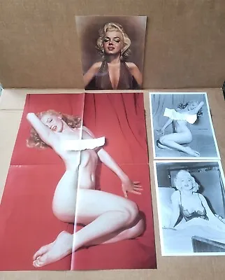(3) Marylin Monroe 8x10 Photos (Black & White) + Marylin Monroe Playboy Poster  • $51