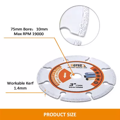 Diamond Cutting Disc For Metal Steel Pipe 3''/75mm Saw Blade Cut-off Wheel • $9.99