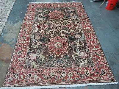 $796 • Buy 6'4 X 9'4 Fine William Morris Design Oriental Area Rug Hand Knotted Wool Turkish