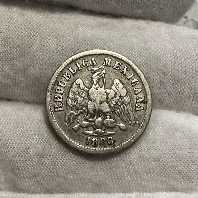 1888 Cam Mexico 10 Centavos Silver - Free Shipping! B2595 • $21.99