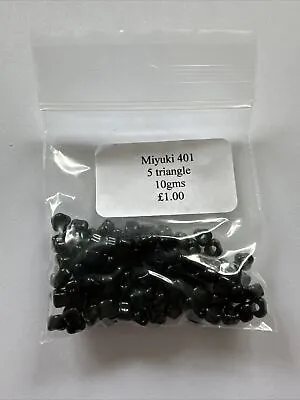 Miyuki Size 5 Triangle Beads 10g 401 • £1