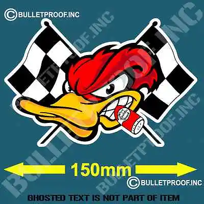 HOT ROD DUCK Decal Sticker Vintage Retro Americana Rat Rod Hot Rod Stickers • $6