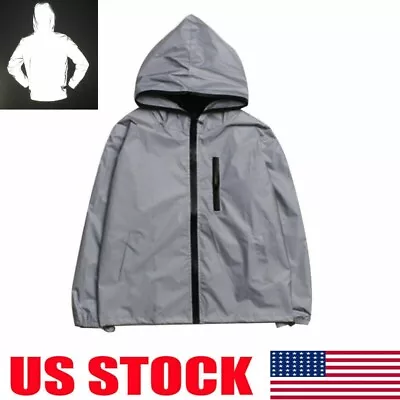 Reflective Jacket 3M Men's Waterproof Night Safety Jacket Hoodie L/XL/XXL/XXXL • $25.11