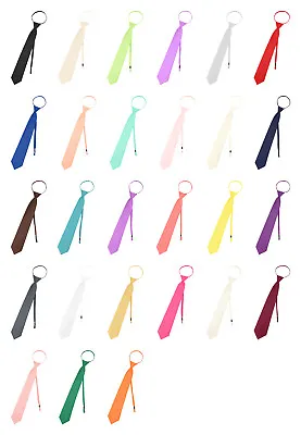 Vesuvio Napoli PreTied Men's PAISLEY Solid Color Adjustable Zipper Neck Tie • $10.99