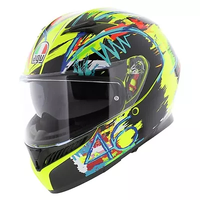AGV K3 Rossi Winter Test 2019 Yellow Motorcycle Helmet ECE2206 Fast Shipping • $312