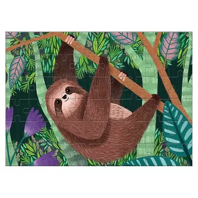Mudpuppy Three-Toed Sloth Mini Puzzle 48 Piece Jigsaw Puzzle By Jean Claude • $11.49