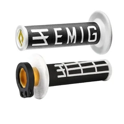 ODI MX V2 EMIG LOCK ON GRIPS Black/White 2T / 4T Motocross MX Enduro H36EMBW • $49.99