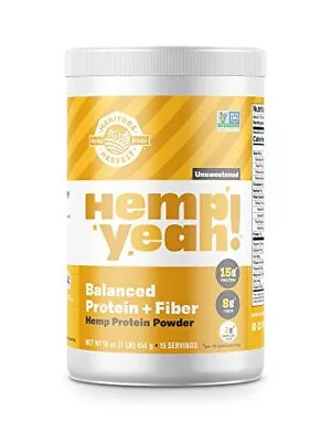 Manitoba Harvest Hemp Yeah! Balanced Protein + Fiber Powder Unsweetened 16oz • $15.99