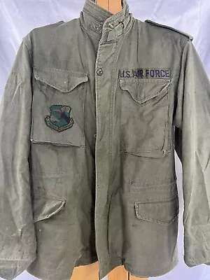 USAF Military Cold Weather Field Jacket Coat OG 107 With Patches Small Regular • $19.99