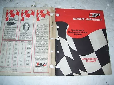 Rare Hurst Airheart 1972 Disc Brake Parts Catalog Original- 8 Pages 4 Pics • $23