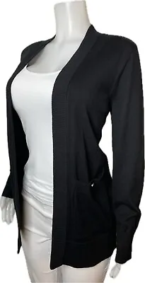 Michael Kors Sweater Women Size M Black Cardigan Long Sleeve Pocket. NWT $125 • $47.99