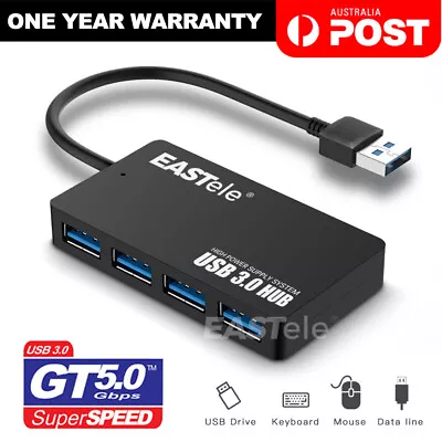 $7.95 • Buy 4 USB 3.0 Multi HUB Charging Port Adapter High Speed Expansion For Macbook Pro