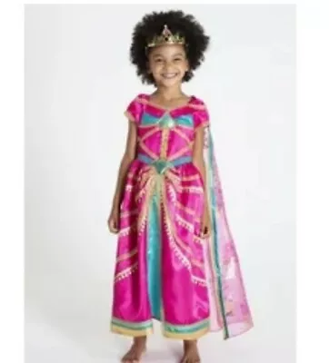 Girls Aladdin Costume Jasmine Princess Fancy Dress Up Party Outfits 7-8 Yrs  • £19.99