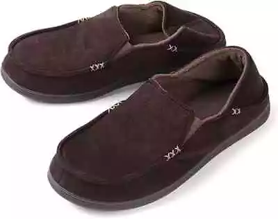 Men's Comfy Moccasin Slippers Memory Foam Drop Heel House Shoes Loafer Slippers • $19.99