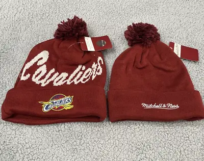 Cleveland Cavaliers Beanie Hat Mitchell Ness Script Cursive CAVS Winter Cap NBA • $19.19