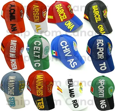 High Quality Soccer Team Baseball 3D Hat Cap With Flag - Embroidered -Adjustable • $12.99