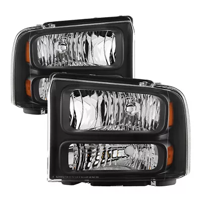 Ford 99-04 F250 F350 SuperDuty/Excursion Black Harley Conversion Headlights • $286.24