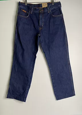 Wrangler 1947 Men's Texas Dark Blue Denim Jeans Size 34 • $17.50