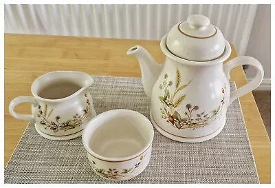 M&S Harvest Teapot Coffee Sugar Bowl Milk Jug Marks & Spencer 1418 Vintage • £15.99