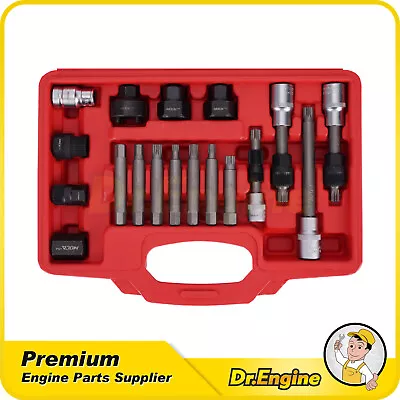 18 Pcs Alternator Pulley Decoupler Socket Set Pulley Removal Tool Kit • $42.88