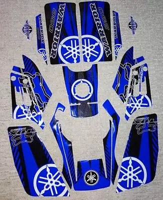 Yamaha Warrior Blue/White/Black/Carbon Decals Stickers Quad Graphics 16pc Kit • $73.99