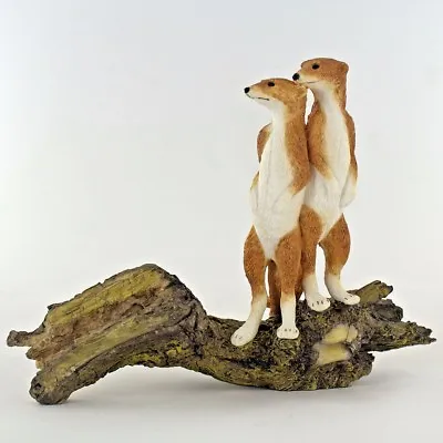 Meerkat On Log Animal Figurine Farm Garden Gift NEW Hand Painted Fiesta 04041 • £14.95